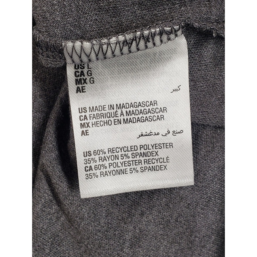 Alfant Men Henley Shirts L Gray Short Sleeve Pullover Stretched Logo Casual - Picture 7 of 16